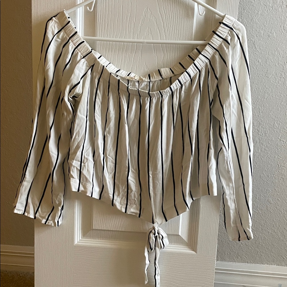 Striped Off-Shoulder Women's Top